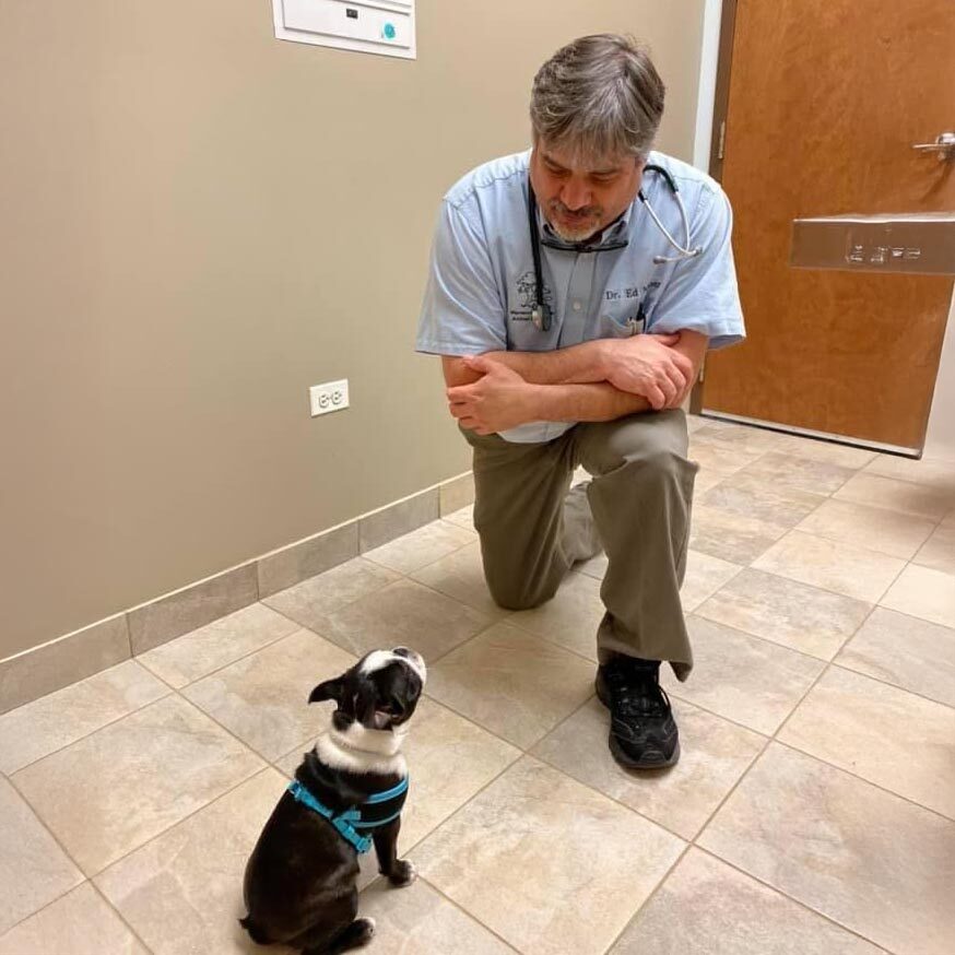 Dr Miner With Small Dog